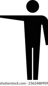 Man icon open arms vector male person with raised hands symbol in a glyph pictogram illustration