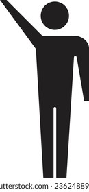 Man icon open arms vector male person with raised hands symbol in a glyph pictogram illustration