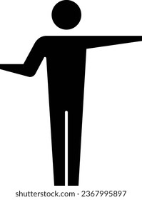 Man icon open arms vector male person with raised hands symbol in a glyph pictogram illustration