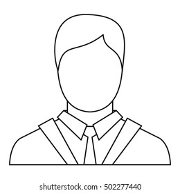 Man icon. Outline illustration of man vector icon for web