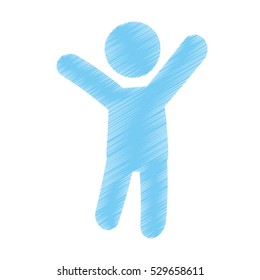 man icon over white background. colorful and sketch design. vector illustration