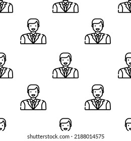 man icon pattern. Seamless man pattern on white background.