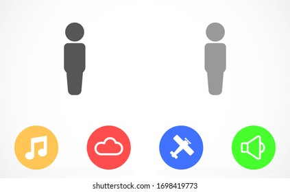 Hombre ícono personas. Vector de icono del hombre. Icono del hombre Sencillo símbolo plano. Símbolo humano masculino icono de hombre Símbolo del logotipo