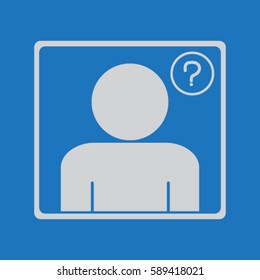 Man icon with a question, vector illustration
