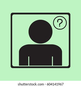 Man icon with a question, vector illustration