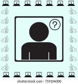 Man icon with a question, vector illustration