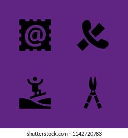 man icon set. at, hang up and shears vector icon for graphic design and web