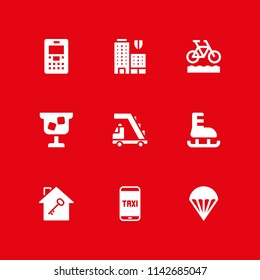 man icon set. cocktail, parachute and stairs vector icon for graphic design and web