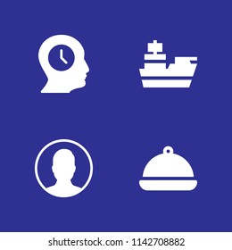 man icon set. cruiser, room service and profile vector icon for graphic design and web