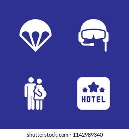 man icon set. family, parachute and pilot vector icon for graphic design and web