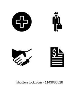 man icon set. hospital, engineer and agreement vector icon for graphic design and web