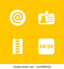 man icon set. ladder, enter and at vector icon for graphic design and web