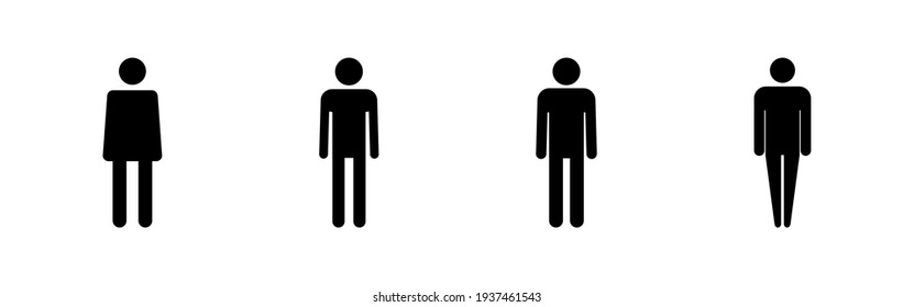 Juego de iconos de hombre. vector de icono masculino. símbolo humano