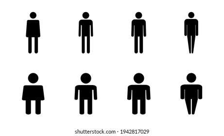 Man icon set. male icon vector. human symbol