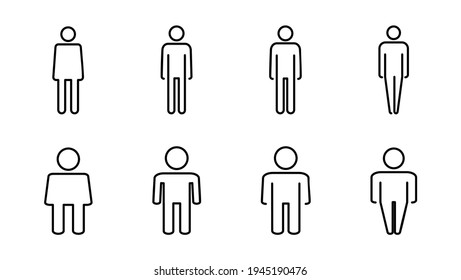 Juego de iconos de hombre. vector de icono masculino. símbolo humano