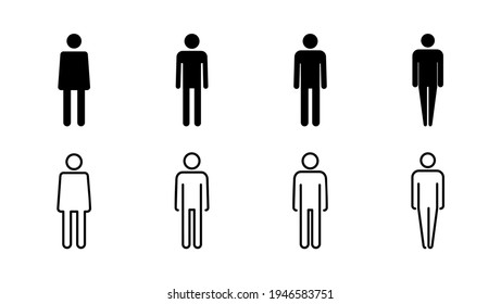 Juego de iconos de hombre. vector de icono masculino. símbolo humano