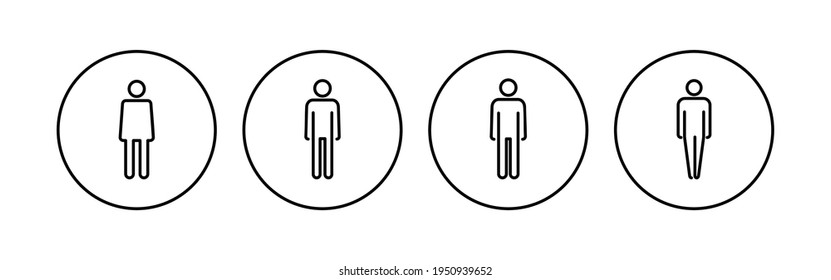 Man icon set. male icon vector. human symbol