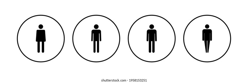 Man Icon Set. männliche Ikone, Vektorgrafik. menschliches Symbol