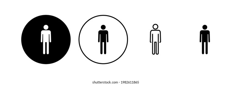 Juego de iconos de hombre. vector de icono masculino. símbolo humano