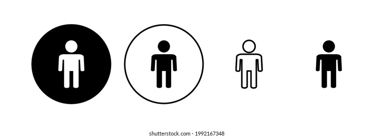 Man Icon Set. männliche Ikone, Vektorgrafik. menschliches Symbol