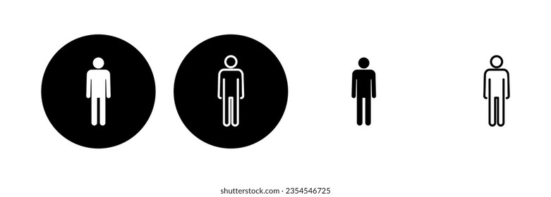 Man Icon Set. männliche Ikone, Vektorgrafik. menschliches Symbol