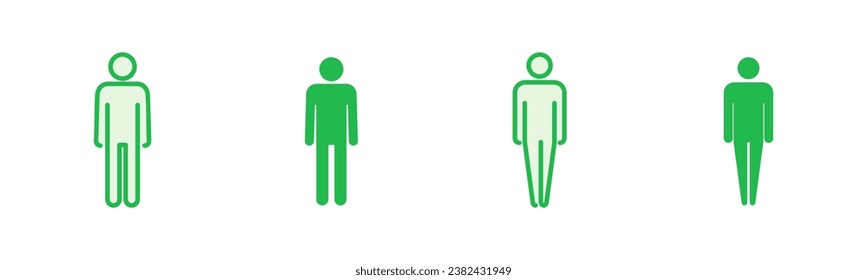 Juego de iconos de hombre. vector de icono masculino. símbolo humano