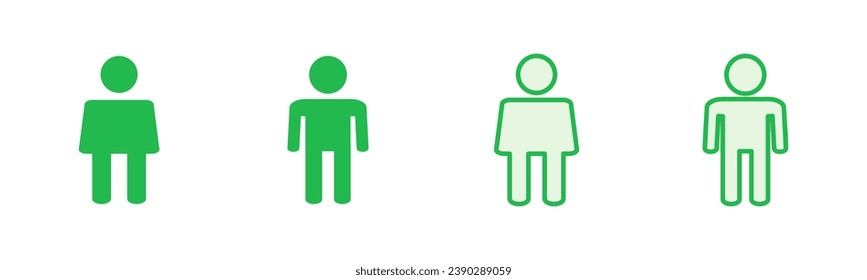 Man Icon Set. männliche Ikone, Vektorgrafik. menschliches Symbol