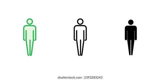 Juego de iconos de hombre. vector de icono masculino. símbolo humano