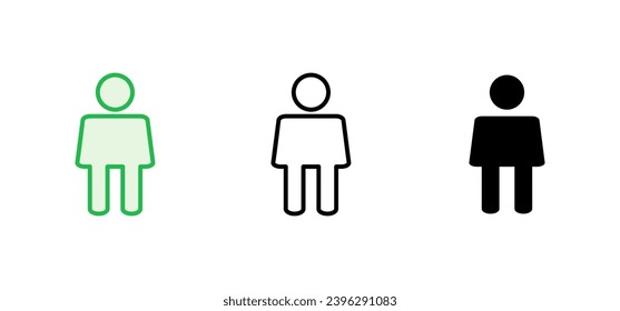 Man Icon Set. männliche Ikone, Vektorgrafik. menschliches Symbol
