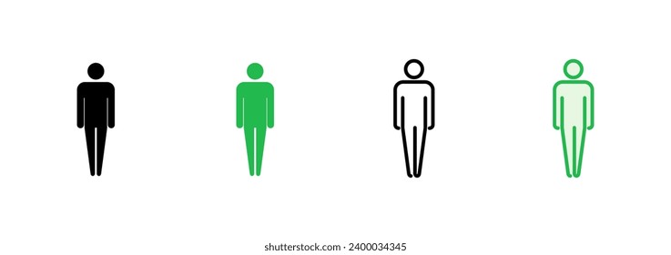 Man icon set. male icon vector. human symbol