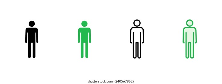 Man icon set. male icon vector. human symbol