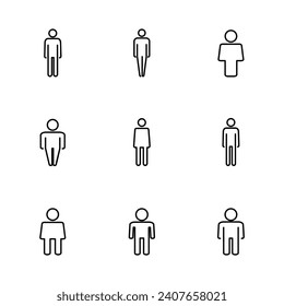 Juego de iconos de hombre. vector de icono masculino. símbolo humano