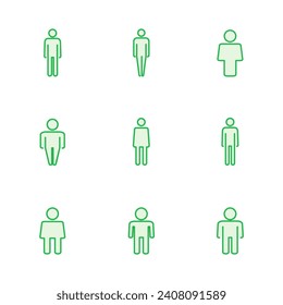 Man icon set. male icon vector. human symbol