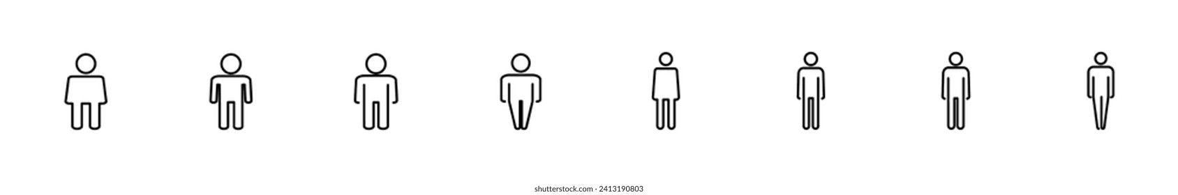 Man icon set. male icon vector. human symbol