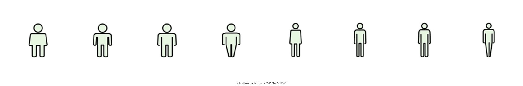 Juego de iconos de hombre. vector de icono masculino. símbolo humano