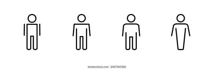 Man icon set. male icon vector. human symbol