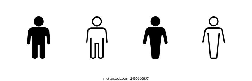 Man icon set. male icon vector. human symbol