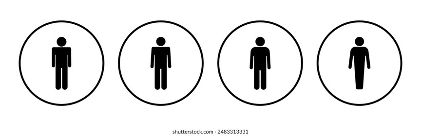 Man icon set. male icon vector. human symbol