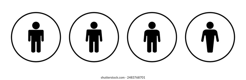 Man icon set. male icon vector. human symbol