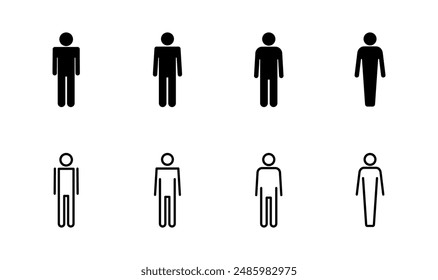 Man icon set. male icon vector. human symbol