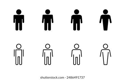 Conjunto de iconos de hombre. Vector de iconos de hombre. símbolo humano
