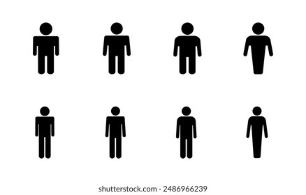 Man icon set. male icon vector. human symbol