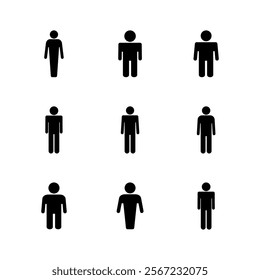 Man icon set. male icon vector. human symbol