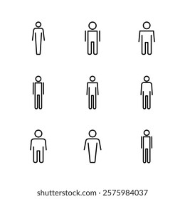 Man icon set. male icon vector. human symbol