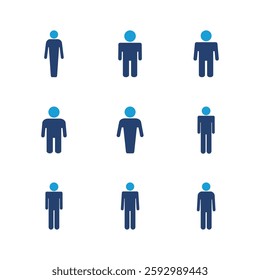 Man icon set. male icon vector. human symbol