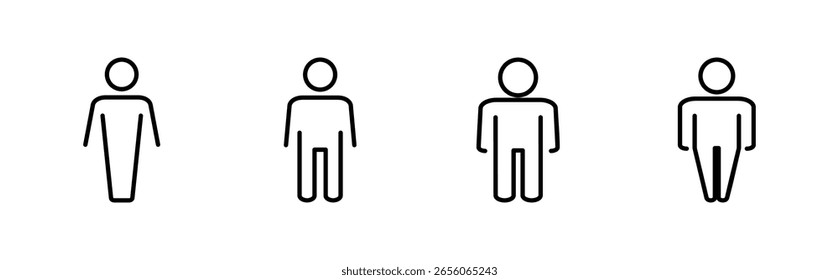 Man icon set. male icon vector. human symbol