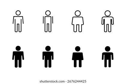 Conjunto de iconos de hombre. Vector de icono masculino. símbolo humano