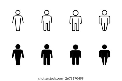 Conjunto de iconos de hombre. Vector de icono masculino. símbolo humano