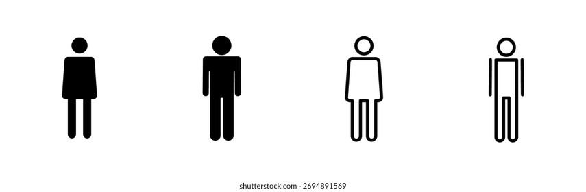 Conjunto de iconos de hombre. Vector de icono masculino. símbolo humano