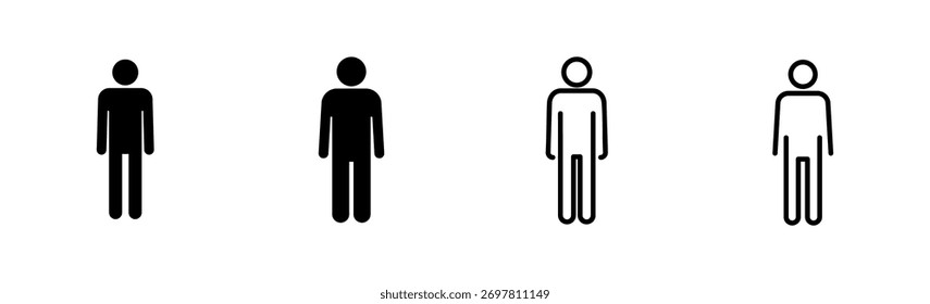 Man icon set. male icon vector. human symbol